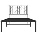 Bettgestell mit Kopfteil Metall Schwarz 90x200 cm