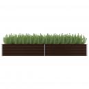 Garten-Hochbeet Braun 320 x 80 x 45 cm Verzinkter Stahl