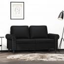 2-Sitzer-Sofa Schwarz 120 cm Kunstleder