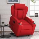 Relaxsessel mit Aufstehhilfe Rot Kunstleder