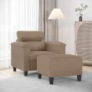 Sessel mit Hocker Cappuccino-Braun 60 cm Kunstleder