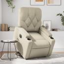 Relaxsessel mit Aufstehhilfe Elektrisch Creme Kunstleder