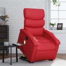 Massagesessel mit Aufstehhilfe Rot Kunstleder