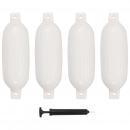 Bootsfender 4 Stk. Weiß 58,5 x 16,5 cm PVC