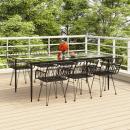 7-tlg. Garten-Essgruppe Schwarz Poly Rattan