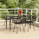 5-tlg. Garten-Essgruppe Schwarz Poly Rattan