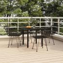 5-tlg. Garten-Essgruppe Schwarz Poly Rattan