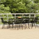9-tlg. Garten-Essgruppe Schwarz Poly Rattan