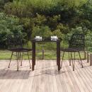 3-tlg. Garten-Essgruppe Schwarz Poly Rattan