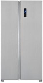ARDEBO.de Exquisit SBS46-040E Stand Side-by-Side Kombination, 91 cm breit, 442 L, NoFrost, LED Beleuchtung, Temperaturregelung, Umluftventilator, Schnellkühlen und Schnellgefrieren, Edelstahloptik