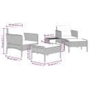 5-tlg. Garten-Lounge-Set mit Kissen Braun Poly Rattan