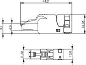 ARDEBO.de Telegärtner RJ45 Steckverbinder ungeschirmt feldkonfektionierbar, UFP8 T568 A Cat.6A, AWG23/1-AWG22/1; AWG23/7-AWG22/7, 10 Stück (100023053)