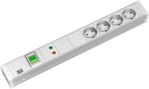 ARDEBO.de Bachmann 19 Zoll Steckdosenleiste 4x Steckdose 1x Schalter 1,5HE (331.0202)