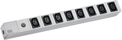 ARDEBO.de Bachmann IT PDU 19 Zoll Steckdosenleiste Feinsicherung 8x C13 1HE, grau (333.540)