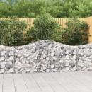 Gabione mit Hochbogen 200x30x80/100 cm Verzinktes Eisen