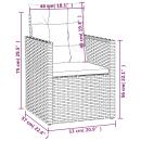 Gartensessel mit Kissen Grau Poly Rattan