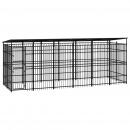 Outdoor-Hundezwinger mit Dach Stahl 11,06 m² 