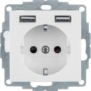 ARDEBO.de Berker 48038989 Steckdose SCHUKO/USB, S.1, polarweiß glänzend
