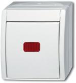 ARDEBO.de Busch-Jaeger 2601/6 SKW-54 Wippkontrollschalter Aus- und Wechselschaltung, Alpinweiß, Ocean IP44 (2CKA001085A1622)