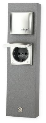 ARDEBO.de albert Steckdosensäule, 2-fach, IP 44, Aluminium (624400)