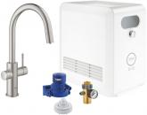 ARDEBO.de GROHE Blue Professional Set, C-Auslauf, Bluetooth/WIFI, herausziehbarer Mousseurauslauf, supersteel (31325DC2)