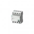 Siemens 5SV3344-4 FI-Schutzschalter, 4-polig, Typ B, kurzzeitverzögert, In: 40 A, 30 mA, Un AC: 400 V