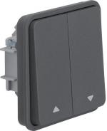 Berker 50553525 Jalousie-Serientaster-Einsatz mit Wippe, 2fach, Aufdruck Pfeil, W.1, grau matt