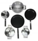 ARDEBO.de Siemens HZ9SE060 Kochgeschirr-Set, induktionsgeeignet, backofenfest, 6-teilig, edelstahl