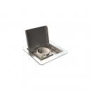 ARDEBO.de BS Bodensteckdose, 1-fach, eckig, Klappdeckel aus Edelstahl, inkl. Aufnahmebox (3301E)