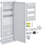 ARDEBO.de Hager VU602WWH Volta Hybrid Kleinverteiler, Unterputz, 2-reihig, 2 Montageplatten, 24 PLE, IP30, mit Steckdose und Kunststofftür