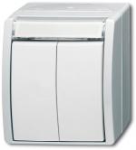 ARDEBO.de Busch-Jaeger 2621 WN-54-205-101 Doppeltaster/Serientaster 2 Schließer, 1-polig (Arbeitsstrom), Alpinweiß, Ocean IP44 (2CKA001484A0379)