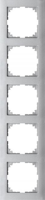 ARDEBO.de M-Pure-Rahmen, 5fach, aluminium, Merten MEG4050-3660