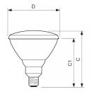 ARDEBO.de Philips 12895915 Infrarot-Glühlampe, PAR38, 175W, E27, 240V, CL 1CT/12