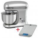ARDEBO.de ProfiCook PC-KM 1222 W Knetmaschinen-Set, 1200 W, 8 Geschwindigkeitsstufen, Sicherheitsschaltung, Softanlauf, silber/edelstahl (501222)