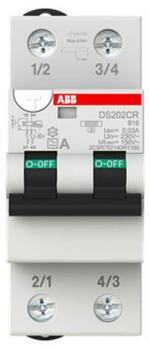 ARDEBO.de ABB DS202CRA-B16/0,03 Fehlerstrom-Leitungsschutzschalter, 2-Polig, 6kA, B, 16A, Typ A (2CSR752140R1165)