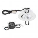 ARDEBO.de EVN PC20-Serie LED Deckeneinbau, rund, schwenkbar, IP20, 220-240V, 6W, 3000K, 620lm, inkl. Netzgerät, weiß STL (PC20N60102)