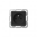 ARDEBO.de Gira 4489005 Steckdose mit Erdungsstift, 16A 250V~, LED, Shutter, System 55, schwarz matt