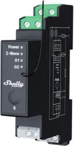 ARDEBO.de Shelly Qubino Wave Pro 2PM Relaisschalter, mit Leistungsmessung, Z-Wave, 2-Kanal, 2x 16A, Hutschiene (Shelly_W_Pro_2PM)