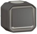 ARDEBO.de Legrand Plexo New Feuchtraum-Aufputz Taster beleuchtet 10 A, Steckklemmen (SL), IP 55, anthrazit (069782L)
