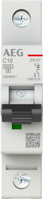 ARDEBO.de AEG EN61C16 Leitungsschutzschalter AC C, 16A, 1p, 400V, 1TE (2CDS251088R0164)