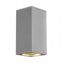 ARDEBO.de SLV BIG THEO, Outdoor Wandleuchte, QPAR111, IP44, eckig, up/down, max. 150W, silbergrau (229574)