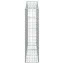 Gabionen mit Hochbogen 2 Stk. 200x30x120/140cm Verzinktes Eisen