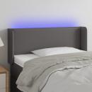 LED Kopfteil Grau 93x16x78/88 cm Kunstleder