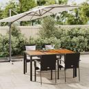 5-tlg. Garten-Essgruppe mit Kissen Schwarz Poly Rattan