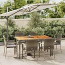 7-tlg. Garten-Essgruppe mit Kissen Grau Poly Rattan