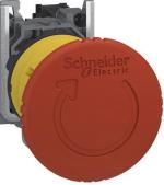 Schneider Electric XB5AS8445 Harmony XB5, Not-Aus/Not-Halt-Schalter, Kunststoff, Drehentriegelung, 22mm, Pilz 40mm, 1S + 1Ö, rot