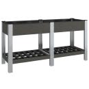 Garten-Hochbeet mit Ablage Grau 150x50x75 cm WPC