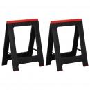 Arbeitsböcke 2 Stk. Klappbar Schwarz & Rot Polypropylen 350 kg