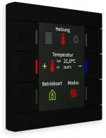 ARDEBO.de MDT Smart 86 KNX Taster, Farbdisplay, Temperatursensor, Kunststoff, Schwarz matt (BE-TAS86T06.02)