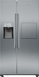 ARDEBO.de Siemens KA93GAIDP iQ500 Stand Side by Side Kombination, 90,8 cm breit, 560 L, Eis- und Wasserspender, Festwasseranschluss, Gebürsteter Stahl AntiFingerprint